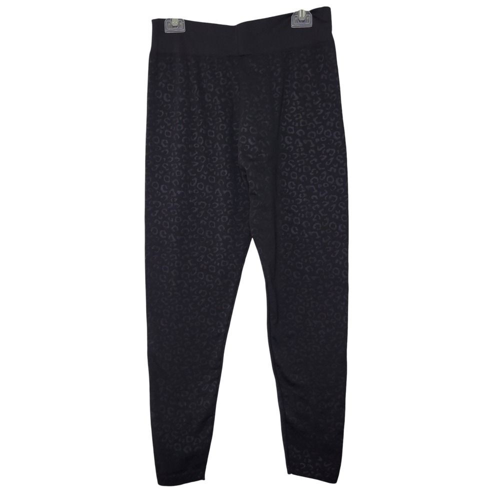 Motherhood Maternity Plus Size 1X Black Leopard Print Fleece Lined Leggings